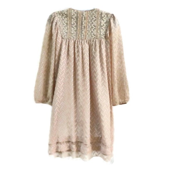 One September Dress Anwen Peasant Nude Beige Smock - Picture 7 of 12